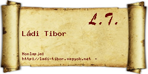 Ládi Tibor névjegykártya